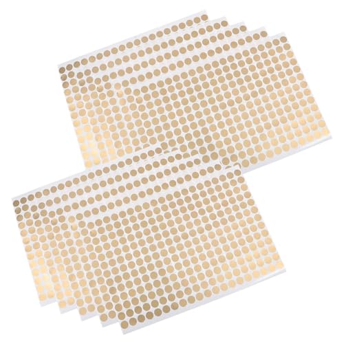UKCOCO 10 Blatt Goldene Selbstklebende Runde Klebeetiketten Schreibbare Aufkleber für Farbcodierung und Organisation pro für Büro und Haushalt von UKCOCO