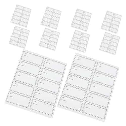 UKCOCO 10 Blatt Wasserdichte Abziehbare Küchenetiketten Ölbeständige Wiederbeschreibbare Vorratsaufkleber für Flaschen und Lebensmittel Praktische Mehrzweck Label Sticker von UKCOCO