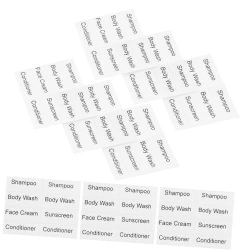 UKCOCO 10 Blatt Wasserfeste Kosmetikflaschen Aufkleber Selbstklebende Reiseetiketten für Shampoo Lotion und Hautpflege Transparente Sub Bottle Decals zur Praktischen Klassifizierung UKCOCO 10 Blatt Wasserfeste Kosmetikflaschen Aufkleber Selbstklebende Reiseetiketten für Shampoo Lotion und Hautpflege Transparente Sub Bottle Decals zur Praktischen Klassifizierung von UKCOCO