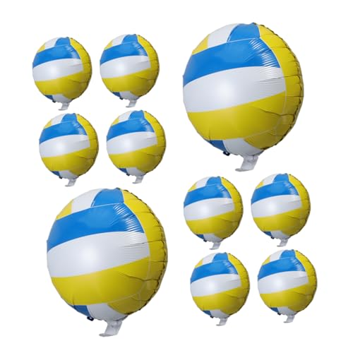UKCOCO 10 Stück 18 Volleyball-Ballon Volleyball-Dekorationen für Party Partydekorationen zum Thema Volleyball Volleyballparty party luftballons Game Aluminiumfolie Ballon Fitnessballon von UKCOCO