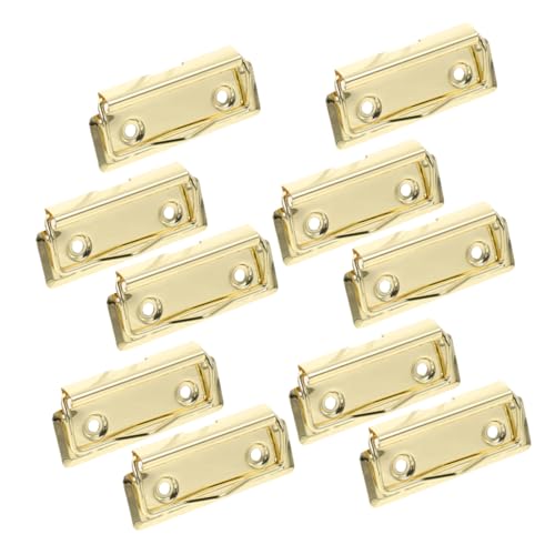 UKCOCO 10 Stück Aluminium Klemmbrett Clips Robust Vielseitig Schreibmappe Büro Schule Dokumentenhalter Gold von UKCOCO