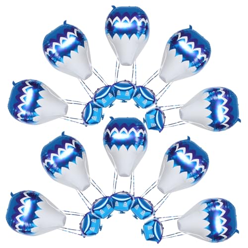 UKCOCO 10 Stück Ballon aus Aluminiumfolie luftballons Heißluftballon Dekorationen Babyparty Blue von UKCOCO