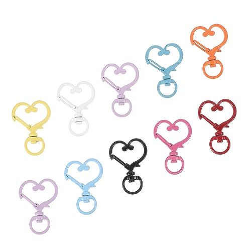 UKCOCO 10 Stück DIY Schlüsselanhänger Ringe für Taschenverschlüsse Bunte Metallkarabiner für Handtaschen Gürtel und Bastelprojekte für Dekorationen von UKCOCO
