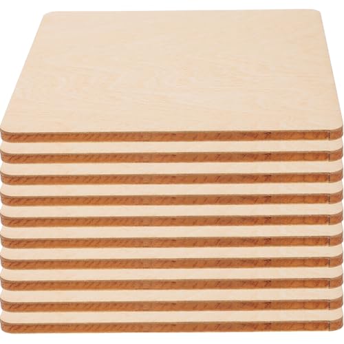 UKCOCO 10 Stück DIY Unbehandelte Holzplatten für Bastelprojekte Glatte Holzscheiben Lindenholz für Modellbau Malerei und Kreative Handarbeiten von UKCOCO