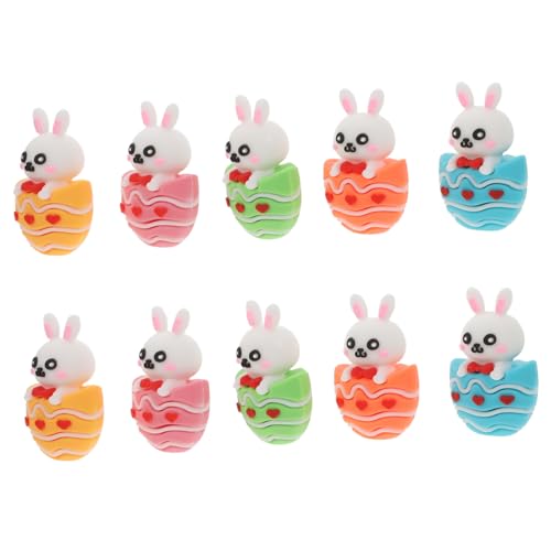 UKCOCO 10 Stück Gefüllter Ostereierhase Gartendekor Mini-hasenfigur Gartendeko Für Draußen Ostereiendekoration Hasendekoration Ostereier-hase-anhänger Osterhandwerk PVC von UKCOCO