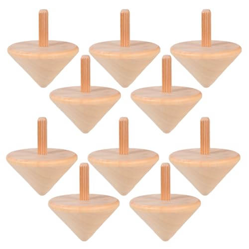 UKCOCO 10 Stück Handgefertigte Kreiselspielzeuge Aus Holz: Unbehandelte Holzkreisel Für Kinder Zum Selbermalen – Spielkreisel Für Drinnen Und Draußen von UKCOCO