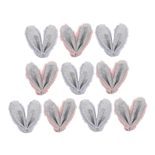 UKCOCO 10 Stück Hasenohr Stirnband DIY liefert Haarbandzubehör zum Selbermachen Kaninchenohrdekoration Plüsch-Hasen-Ohrschmuck Materialien zur Taschenherstellung von UKCOCO