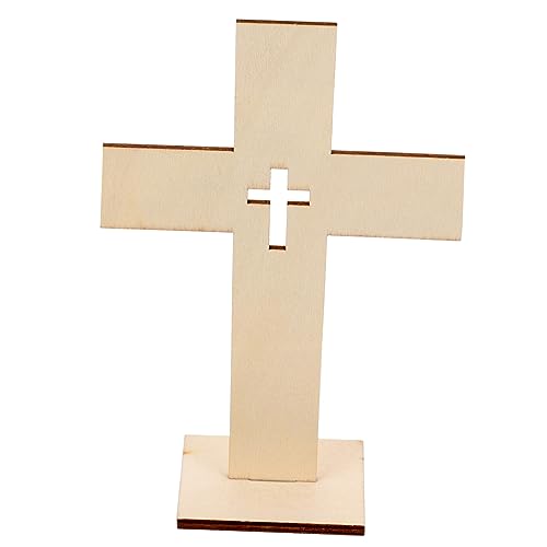 UKCOCO 10 Stück Holzkreuz Deko Teilig Rustikale Tischdekoration für Feste und Anlässe für Bastelprojekte und Religiöse Anlässe für Dekorationen und Fotorequisiten von UKCOCO