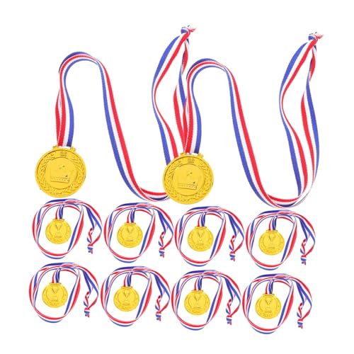 UKCOCO 10 Stück Medaillen Für Siegerpreis Volleyball Medaillen Preismedaille Laufende Medaillen Fußball-medaillen Trophäe Kinderpreis Sportpreismodell Golden Pp von UKCOCO