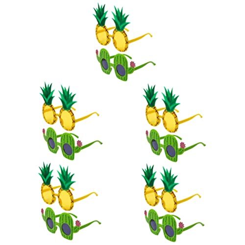 UKCOCO 10 Stk Schießen Sie Lustige Sonnenbrillen Ananas-gläser Luau-partydekorationen Tropisches Partykostüm Spaßbrille Für Party Fiesta-party-brille Kleine Gläser Kaktus Harz Kind von UKCOCO