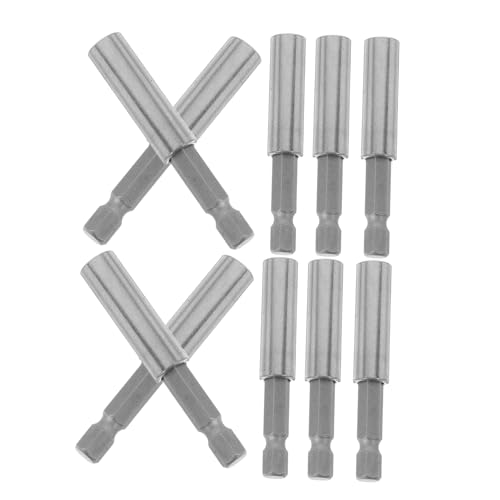 UKCOCO 10 Stück Schraubendreherbohrer Multifunktionale Bohrer Schraubendreher Zubehör präzisionsschraubendreher verlängerte Bohrer hexagonaler Schaftschraubendreherkopf Metall Silver von UKCOCO