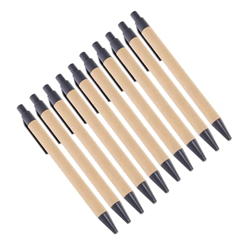 UKCOCO 10 Stück Teiliges Ergonomische Kugelschreiber Schwarz Einziehbar Multifunktional für Büro Schule und Alltag Komfortabel Schreiben Stilvolles Design Praktische Schreibgeräte von UKCOCO