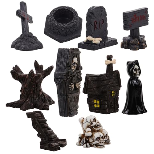 UKCOCO 10 Stück Teiliges Halloween Mini Figuren Kreative Skelette Gruselige Dekorationen aus Resin für Miniaturhäuser und Tischdekorationen für Halloween Feiern und Mikro Landschaften UKCOCO 10 Stück Teiliges Halloween Mini Figuren Kreative Skelette Gruselige Dekorationen aus Resin für Miniaturhäuser und Tischdekorationen für Halloween Feiern und Mikro Landschaften von UKCOCO