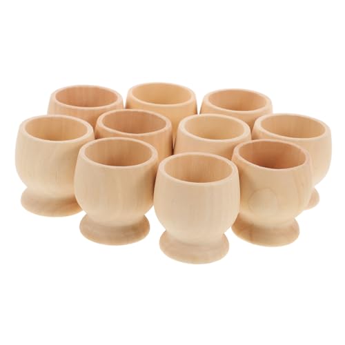 UKCOCO 10 Stück Teiliges Holz Eierhalter für Diy Ostereier Sichere Holzmaterialien für Kreative Ostern Dekoration für Festlichkeiten und Kinderaktivitäten von UKCOCO