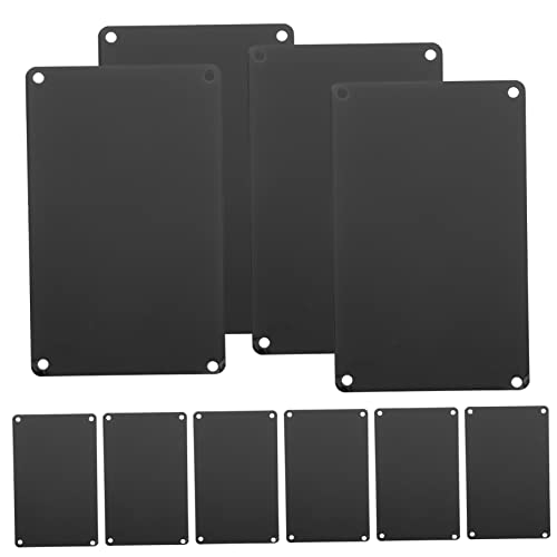 UKCOCO 10 Stück Teiliges Kleine Eloxierte Aluminium Gravurschilder mit Löchern Schwarze Türschilder Langlebige Vielseitige Namens und Türkennzeichnung für Büro und Geschäft von UKCOCO