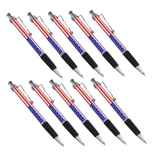 UKCOCO 10 Stück Teiliges Kugelschreiber mit Amerikanischer Flagge Rutschfreier Klick Kugelschreiber mit Glatter Schwarzer Patriotisches Schreibgerät für Büro Schule und Zuhause UKCOCO 10 Stück Teiliges Kugelschreiber mit Amerikanischer Flagge Rutschfreier Klick Kugelschreiber mit Glatter Schwarzer Patriotisches Schreibgerät für Büro Schule und Zuhause von UKCOCO