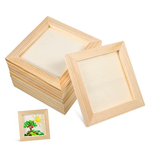 UKCOCO 10 Stück Unbearbeitete Holzrahmen für Diy Fotoprojekte Bilderrahmen Hochwertigem Holz für Bastelarbeiten und Malprojekte für Kreative Dekorationen von UKCOCO