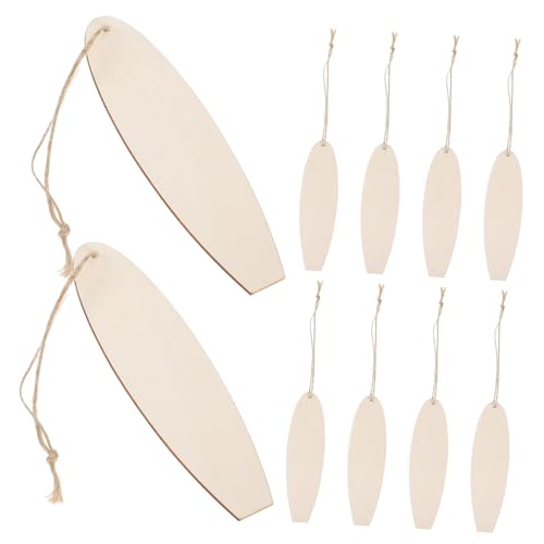 UKCOCO 10 Stück Unlackierte Holz Surfboard Ausschnitte für Diy Bastelprojekte Kreative Dekoration für Sommerpartys Hawaiianische Luau Strand Themen und Kinderzimmergestaltung von UKCOCO