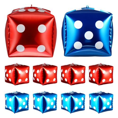 UKCOCO 10 Stück Würfel Folienballons Thema Party Deko für Hochzeiten und Geburtstagsfeiern Rot Blau Große Luftballons für Festliche Anlässe UKCOCO 10 Stück Würfel Folienballons Thema Party Deko für Hochzeiten und Geburtstagsfeiern Rot Blau Große Luftballons für Festliche Anlässe von UKCOCO
