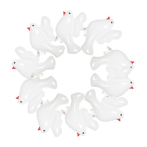 UKCOCO 10 Stück friedenstaube ballon Dekoration freigeben erste groß Hochzeitsballons Party Taube Ballons Vogel Luftballons Folienballon Gedenkballons Aluminiumfolie Weiß von UKCOCO