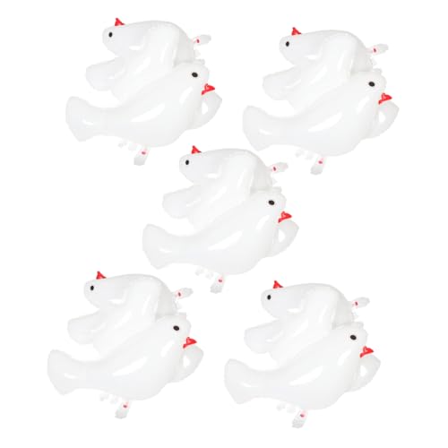 UKCOCO 10 Stück friedenstaube ballon Luftballons mit weißen Tauben Luftballons groß Hochzeitsballons Party Denkmal Vogel Luftballons weiße Taubendekoration Aluminiumfolie von UKCOCO