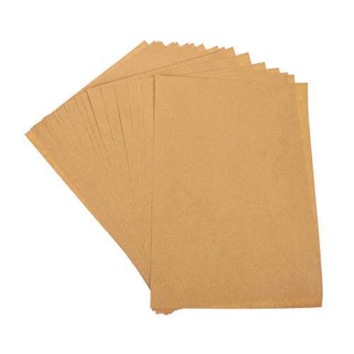 UKCOCO 100 Blatt Kraftpapier Aufkleber Selbstklebend Blanko Stickerpapier für Drucker Robuste Braune Etiketten mit Mittlerer Stärke Vielseitig für Kunst Preisetiketten und Verpackung von UKCOCO