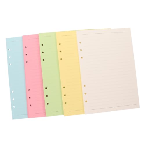 UKCOCO 100 Blatt Nachfüllpapier Farben Gelocht für Ringbuch Planner Bunte Lose für Notizbuch Einlagen und Journals von UKCOCO