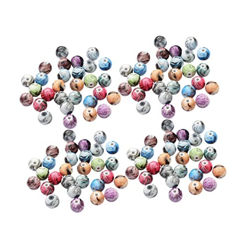 UKCOCO 100 Stück DIY Mischfarben Resin Beads Runde Bastelperlen für Schmuckherstellung Spacer Beads für und Armbänder für Kreative Projekte und Kinderhandwerk von UKCOCO