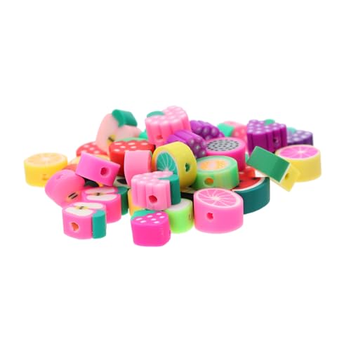 UKCOCO 100 Stück Frucht Themen Polymer Clay Perlen Handgemachte Perlen für DIY Schmuckherstellung Dekoration und Zubehör für Armbänder und Mehr von UKCOCO