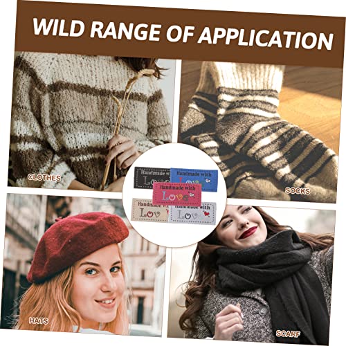 UKCOCO 100 Stück Handgefertigte Stoffetiketten zum Annähen Bunte DIY Kleidungslabels für Stricksachen Pullover Jacken Hüte Vielseitige Nähzubehör für Kleidung von UKCOCO