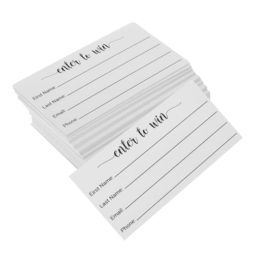 UKCOCO 100 Stück Mehrzweck Karten Raffle Ticket Karten Blanko Anmeldeformulare für Verlosung Event Party zur Erfassung von Namen und Kontaktdaten von UKCOCO