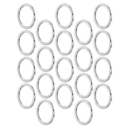UKCOCO 100 Stück Metall Schlüsselringe Flache Schlüsselringe für DIY Bastelprojekte Robust und Langlebig für Schlüsselanhänger Lanyards und Mehr von UKCOCO