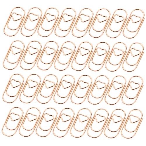 UKCOCO 100 Stück Mini Herzförmige Büroklammern Roségold Kleine Metallklammern Für Dokumentenorganisation Home Office Strickprojekte Zettelhalter Schreibwaren von UKCOCO