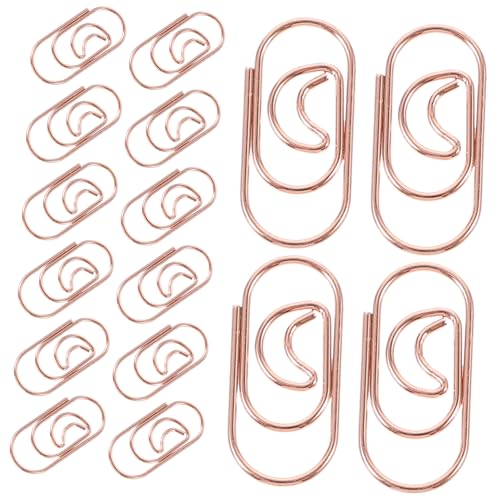 UKCOCO 100 Stück Mond Metall Büroklammern in Roségold Kleine Bunte Paper Clips für Dokumente und Akten Langlebige Platzsparende Büroklammern für Papier und Briefe für Zuhause und Büro von UKCOCO