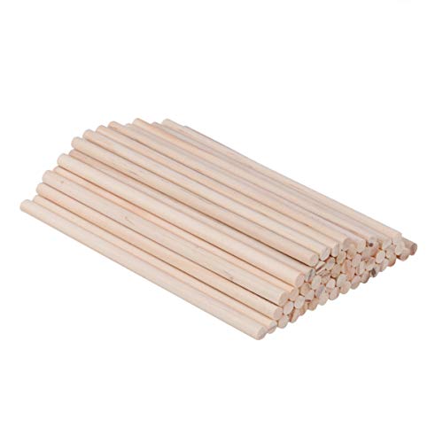 UKCOCO 100 Stück Rundstäbe Holz für Bastelarbeiten Modellbau und DIY Projekte Robuste Kiefernholzstäbe für Hobbyisten und Holzarbeiter von UKCOCO