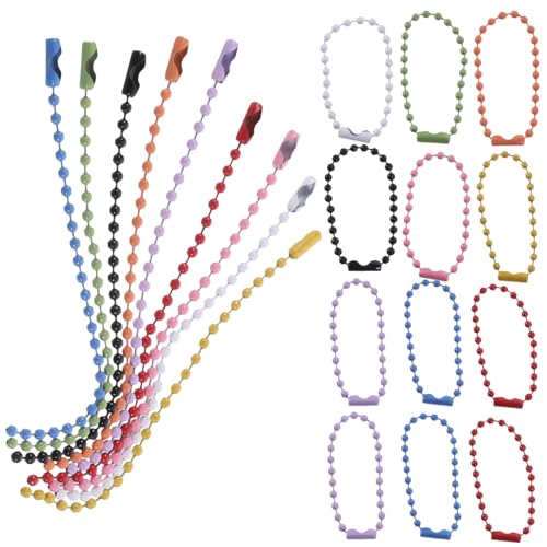 UKCOCO 100 Stück Teiliges Bunte Kugelketten aus Metall Langlebige Schmuck und Schlüsselanhänger Ketten Rostfreie DIY Perlenketten für Weihnachtsbaumdeko Anhänger und Bastelprojekte von UKCOCO