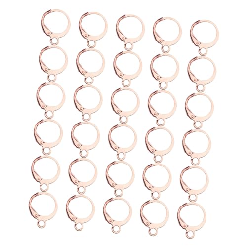 UKCOCO 100 Stück Teiliges Runde Kupfer ohrhaken in Roségold Nickelfreies Schmuckzubehör zum Ohrringe Selber Machen DIY Earring Making Supplies für Damen und Mädchen von UKCOCO