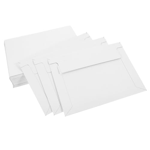 UKCOCO 100 Stück Versandtaschen aus Dickem Karton mit Selbstklebung Stabile Dokumenten und Fotoversandumschläge Grauweiß Selbstklebend Schnell Verschließbar für Einladungen und von UKCOCO