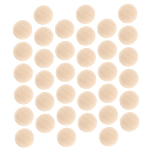 UKCOCO 100Stücke Halbe Runde Holzperlen DIY Bastelmaterial für Schmuckherstellung Natürliche Unlackierte Holzkugeln Dekoration für Kreative Projekte und Handwerksideen von UKCOCO