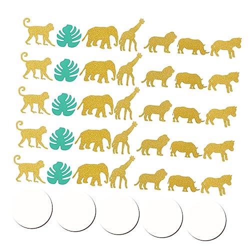 UKCOCO 100stücke Hawaii Dschungel-thema Monstera Tier Konfetti Dekorationen Bunte Papierstreu Für Geburtstagsfeiern Hochzeiten Und Feste Mit Disc von UKCOCO