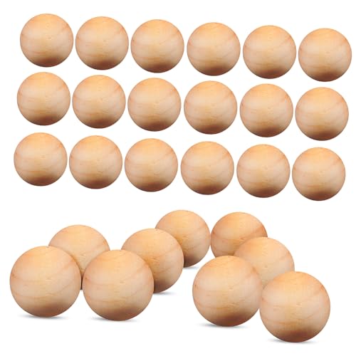 UKCOCO 100Stücke Holzperlen Runde Naturholz Kugeln ohne Löcher Bastelzubehör für DIY Projekte Schmuckherstellung und Heimdeko Kleine Holzkugeln zum Selbermachen von UKCOCO