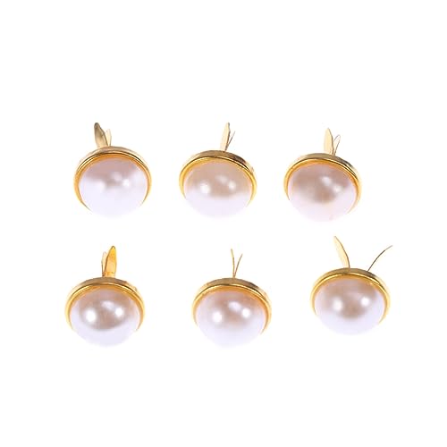 UKCOCO 100Stücke Perlen Klammern für Scrapbooking und DIY Basteln Goldene Metall Brads Dekorative Befestigungen für Kartenherstellung und Weihnachtsdekoration von UKCOCO