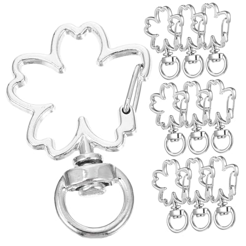 UKCOCO 10Stücke Blütenschlüsselanhänger Zubehör Feder Snap Schlüsselbundclip für DIY Blumenverschluss für Handgefertigte Projekte und Accessoires von UKCOCO
