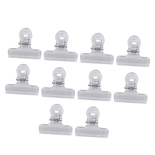 UKCOCO 10Stücke Büroklammern Transparente Schulbinder Clips Nützliches Büro und Schulmaterial für Lehrer und Organisation Robuste und Sichere Kunststoffklammern von UKCOCO