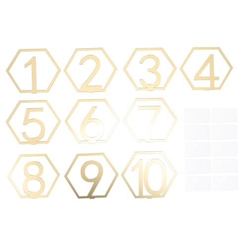 UKCOCO 10Stücke Hochzeitsnummer Halter Sechseckige Platzkarten Für Tischdekoration Goldfarben Und Elegant Für Hochzeiten Und Partys UKCOCO 10Stücke Hochzeitsnummer Halter Sechseckige Platzkarten Für Tischdekoration Goldfarben Und Elegant Für Hochzeiten Und Partys von UKCOCO