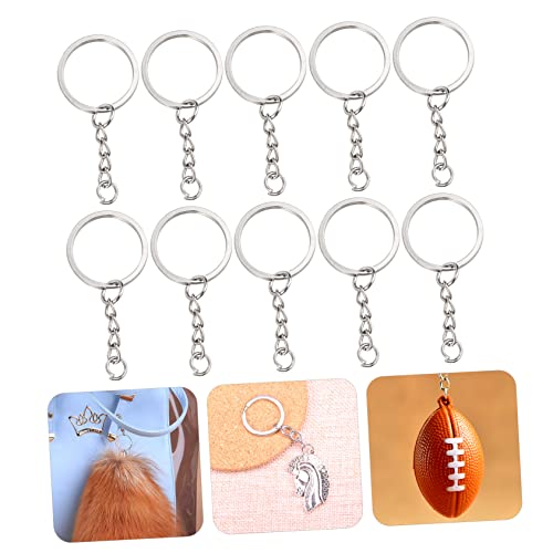 UKCOCO 10Stücke Metall Split Schlüsselringe DIY Schlüsselanhänger Zubehör Robuste Flache Ringe für Schlüsselhalter und Taschenanhänger Silberfarben für Bastelprojekte von UKCOCO