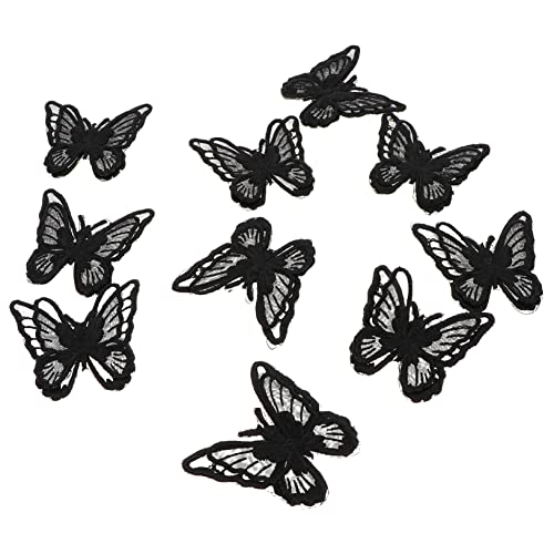 UKCOCO 10Stücke Schmetterlings Stickerei Patches Aufbügelbare und Näh Patches für DIY Kleidung Hotmelt Aufkleber für Jeans Jacken und Taschen Lebendige Farben Einfache von UKCOCO