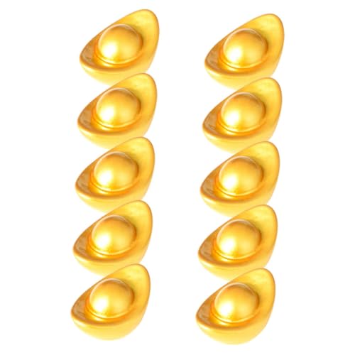 UKCOCO 10Stücke Teiliges Yuan Bao Figuren aus Sicherem Harz Realistische Tischdeko für Chinesische Neujahrsfeiern Vielseitige Ornamente für Bürodekoration UKCOCO 10Stücke Teiliges Yuan Bao Figuren aus Sicherem Harz Realistische Tischdeko für Chinesische Neujahrsfeiern Vielseitige Ornamente für Bürodekoration von UKCOCO