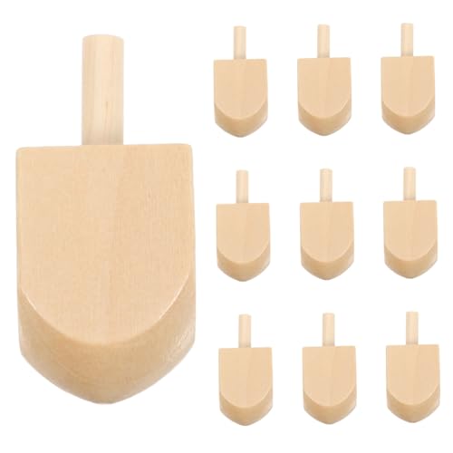 UKCOCO 10Stücke Unbemalte Holz Dreidels für Hanukka DIY Chanukah Dekoration Sicheres Holzspielzeug für Gruppenaktivitäten und Bastelprojekte Höhe von UKCOCO