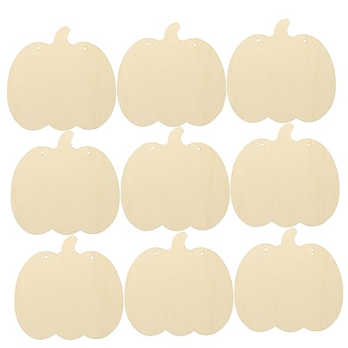 UKCOCO 10Stücke Unvollendete Holzscheiben für DIY Kürbis Bastelarbeiten Rustikale Holzkunst für Halloween Dekoration Große Holzscheiben zum Selbermachen Bastelmaterial von UKCOCO